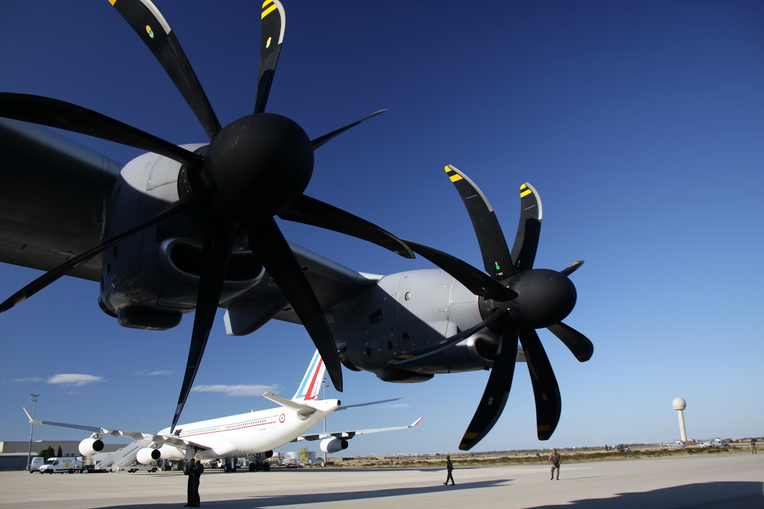 L'hélice d'un A400M, au salon du Bourget.