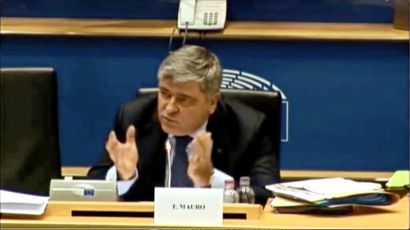Frédéric Mauro au Parlement européen, à Bruxelles.